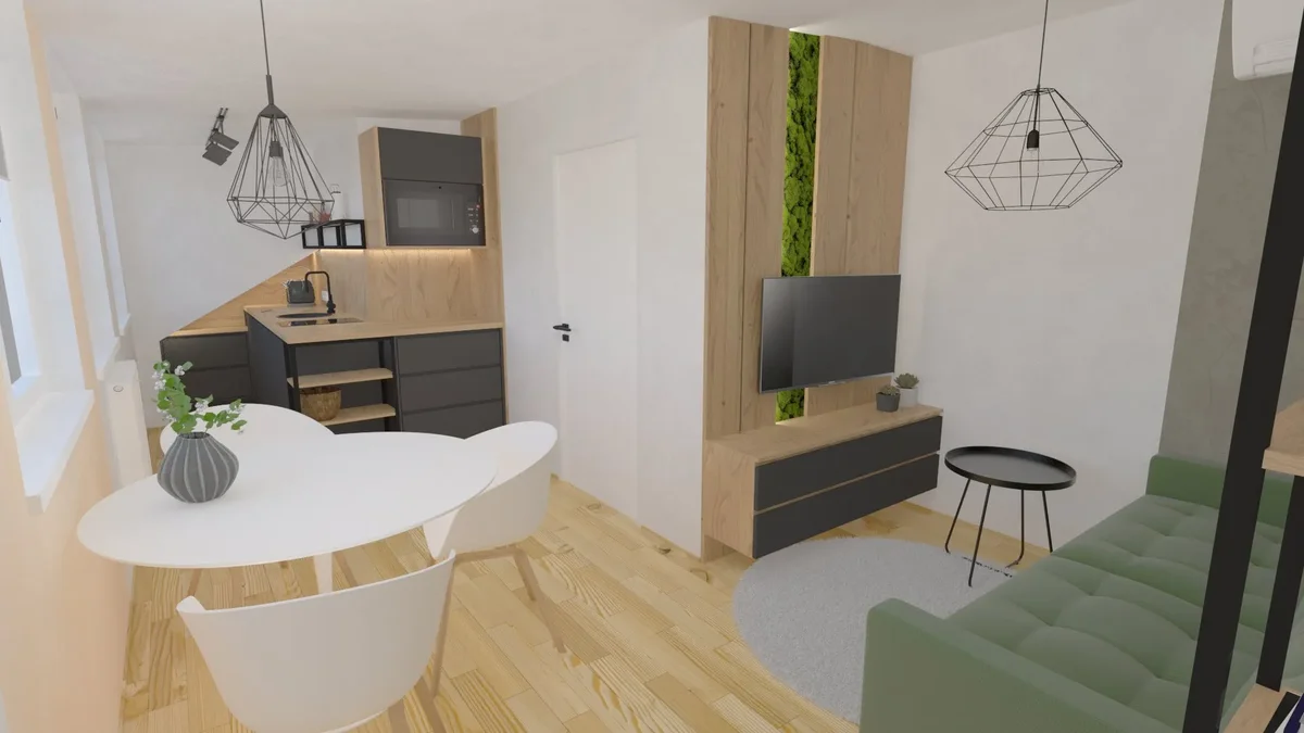 Dispozice apartmánu 2+kk