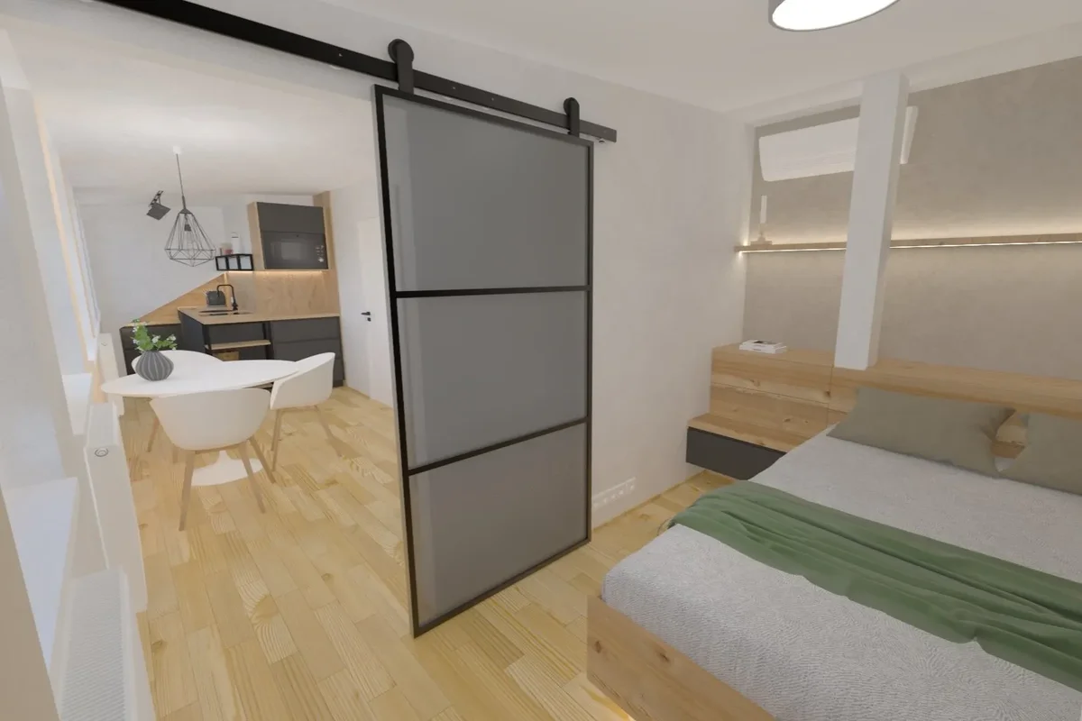 Dispozice apartmánu 2+kk