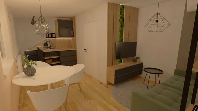 Dispozice apartmánu 2+kk